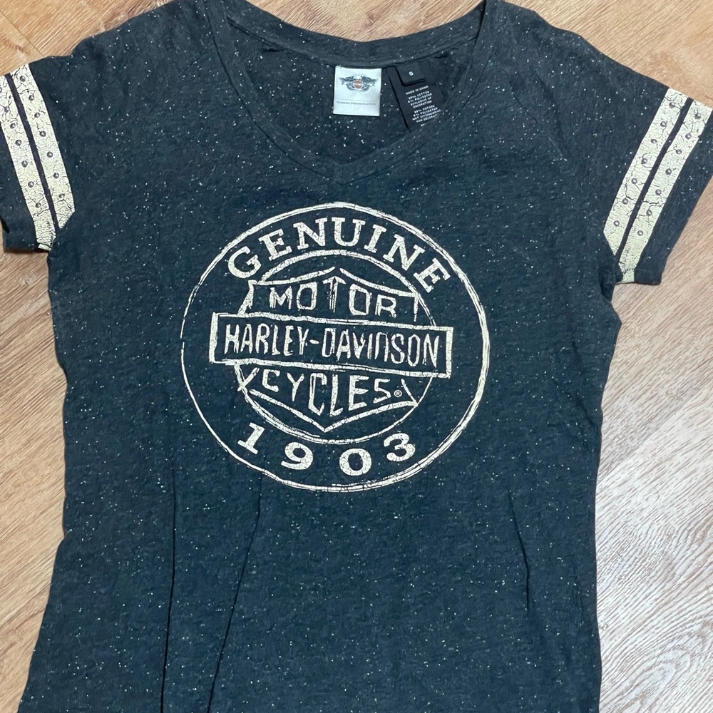 Harley-Davidson Black Tee with Gold Logo